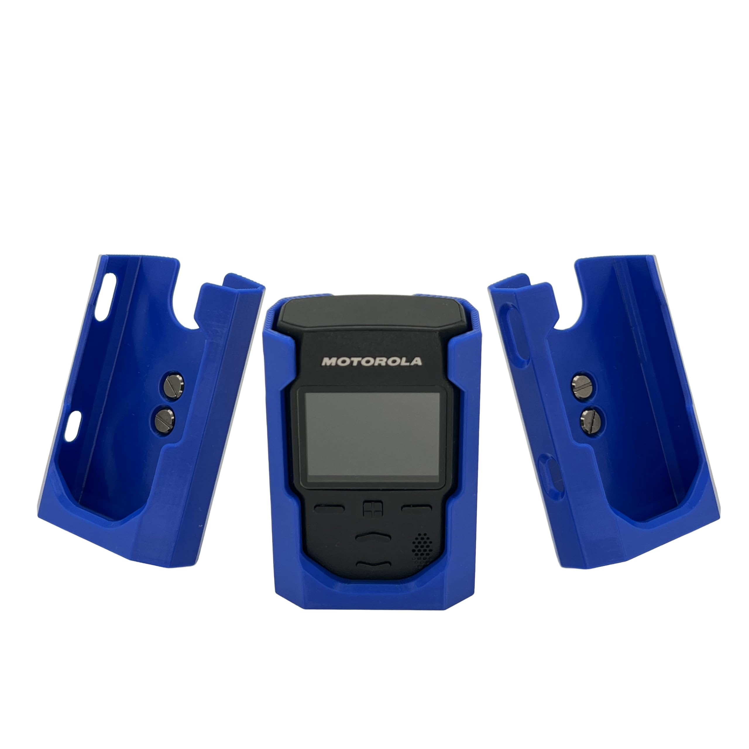 Funkmelderhalter/Holster passend für Motorola TPG2200 inkl. Displayschutzfolie – Made in Germany, speziell für Feuerwehr, Rettungsdienst, Polizei & alle Einsatzkräfte (Blau)