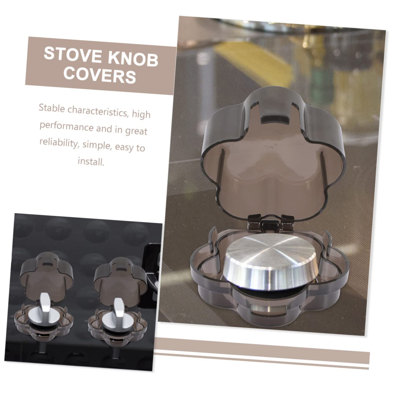 Yardwe Gas Knob Safety Covers for Gas Stove Childproof Stove Top Covers 6 Pieces