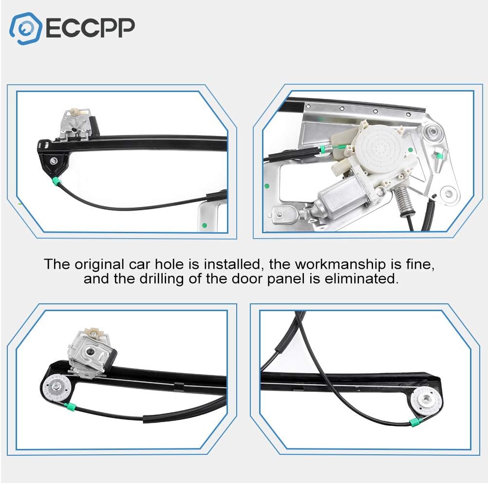 Front Left Drivers Side Power Window Regulator with Motor Replacement fits for 1997-2000 for BMW 528i 1999-2000 for BMW 528iT 2001-2003 for BMW 530i 1997-2003 for BMW 540i 1999-2000 for BMW 540iT