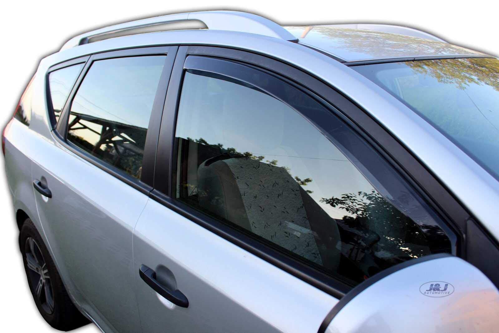 J&J AUTOMOTIVE Deflettori d'Aria per Kia Cee'D 5-Porte Berlina 2007-2012, Set da 2 Pezzi, Nero Fumé Oscurato Heko