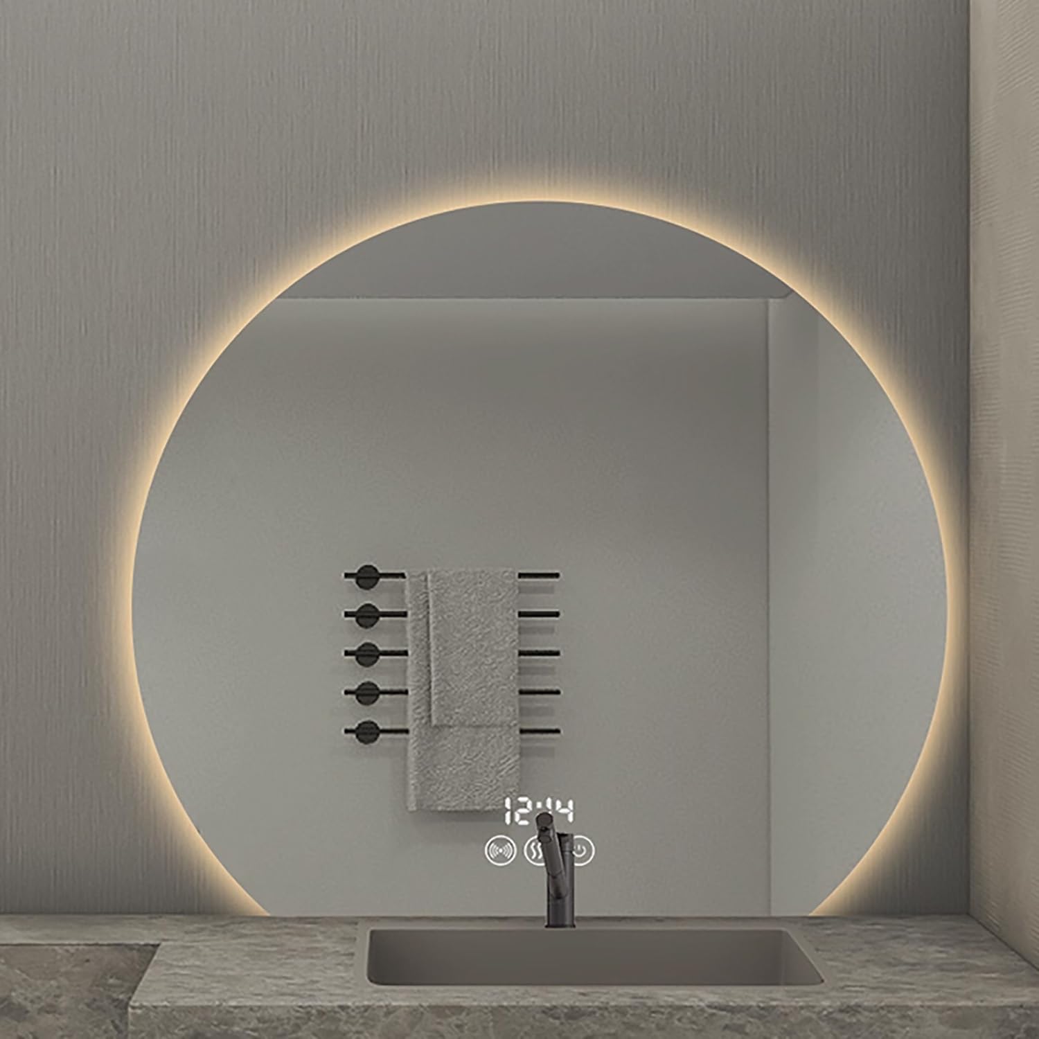 Miroir de salle de bain avec interrupteur tactile LED 90cm