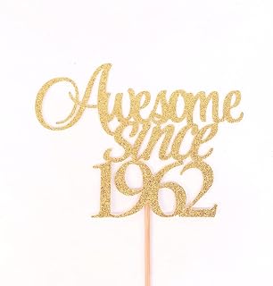 Atelier Elegance Awesome Since 1962 Cake Topper, Birthday Cake Topper, Anniversary Topper