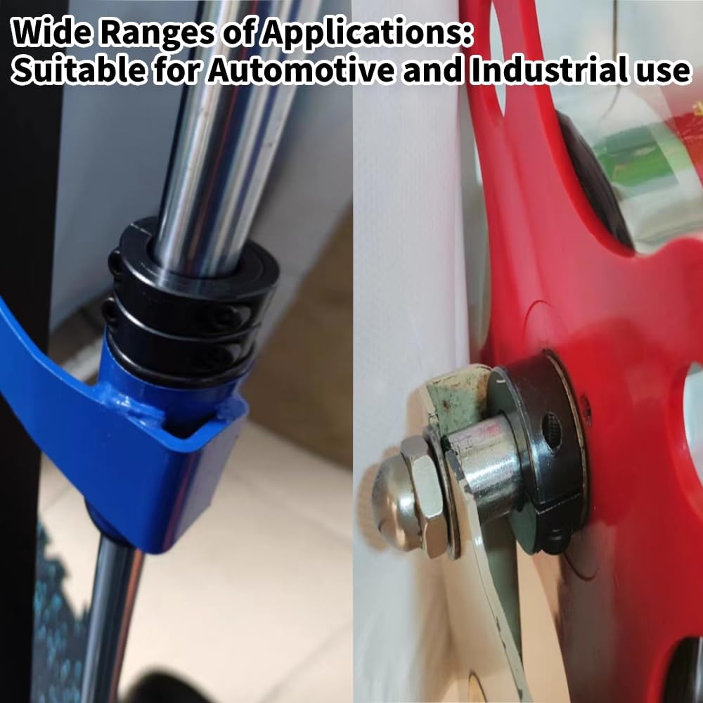 AZSSMUK 5/8 Bore Double Split Clamp-On Shaft Collars of Carbon Steel with Black Oxide Coating with Set Screw 4-packed