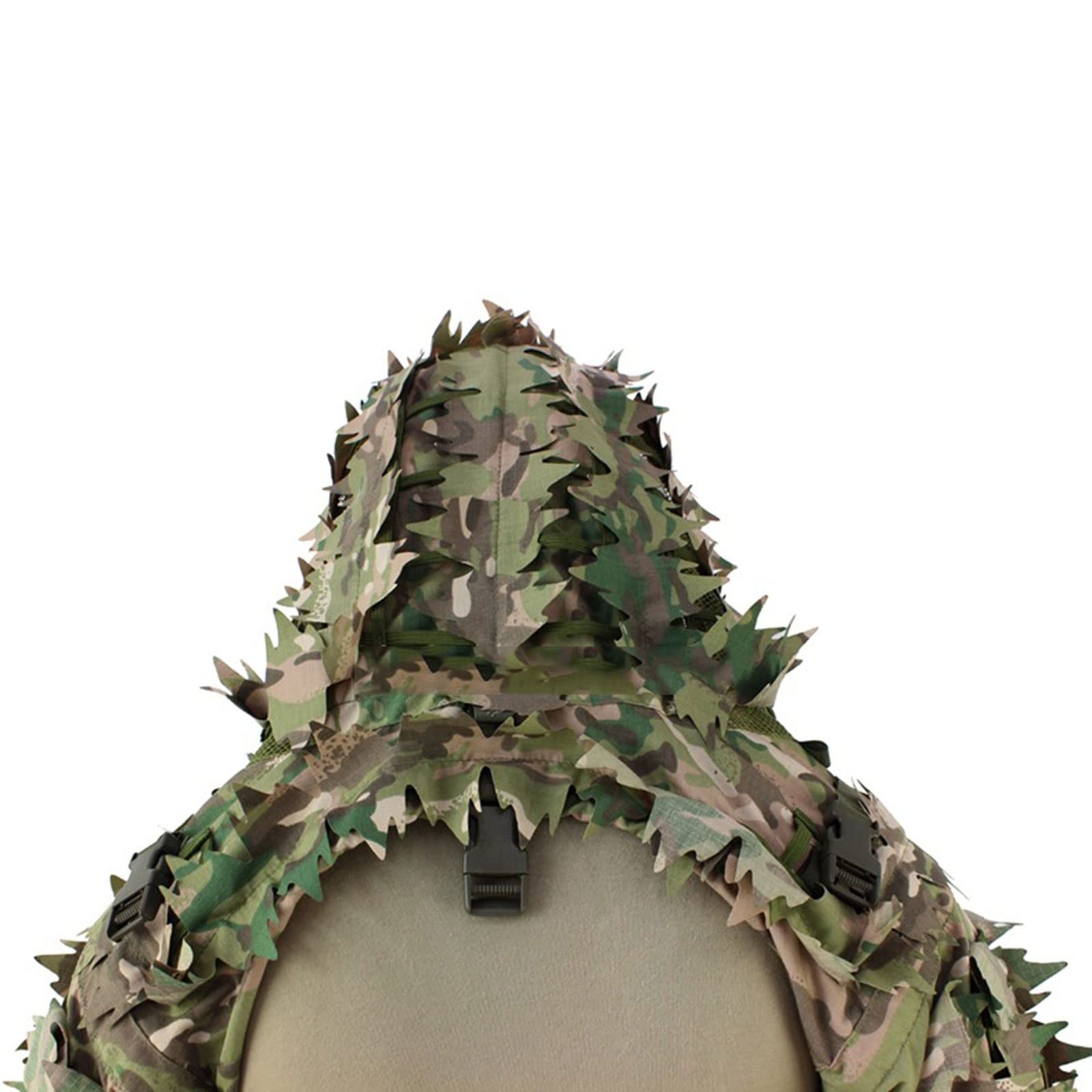 Krähenjagd Tarnung, 3D Sniper Cloak Tactical Poncho Camo Jagdbekleidung Camouflage Sniper Softair Tarnüberwurf Fotografie Jagd, Scharfschützen, CS,3D-Blattanzug-Basis