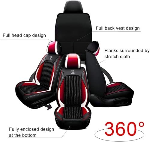 Miniatura 9 de Ruberpig Juego completo de fundas de asiento de coche de lujo adecuadas para Dacia Sandero Stepway seda de hielo y cuero para asiento de 5 asientos