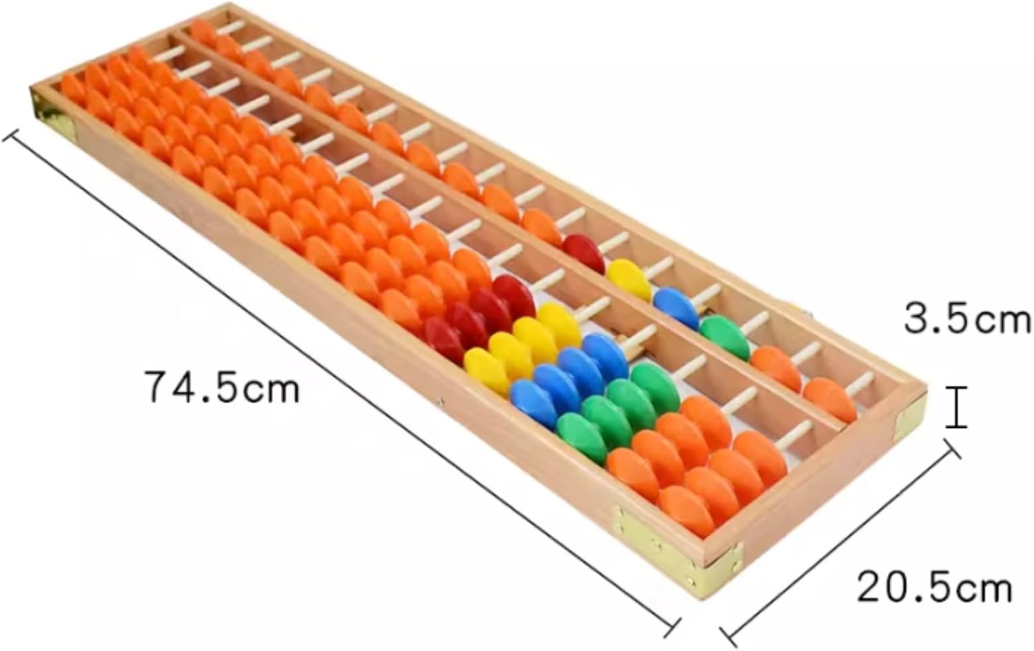 Math Abacus 17 Digits Wooden Hanging Abacus Chinese Calculator Counting Math Learning Tool for Teaching Beginners Arithmetic Counting Tool