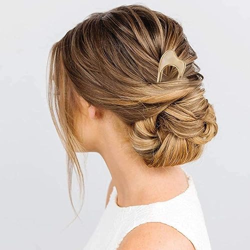 Miniatura 4 de Pinzas para el cabello en forma de U palitos de metal vintage estilo francés para mujeres y niñas 2 piezas 3 estilos estilo 1