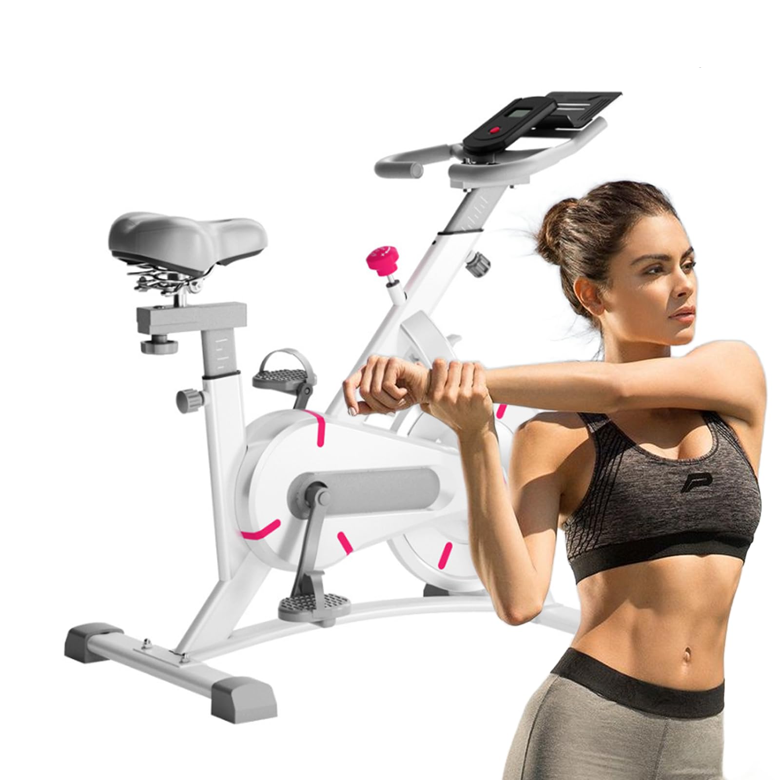 Leżący rower treningowy z łącznością Bluetooth, wiele pozycji uchwytu, wyświetlacz LCD, idealny do domowego fitnessu w pomieszczeniach