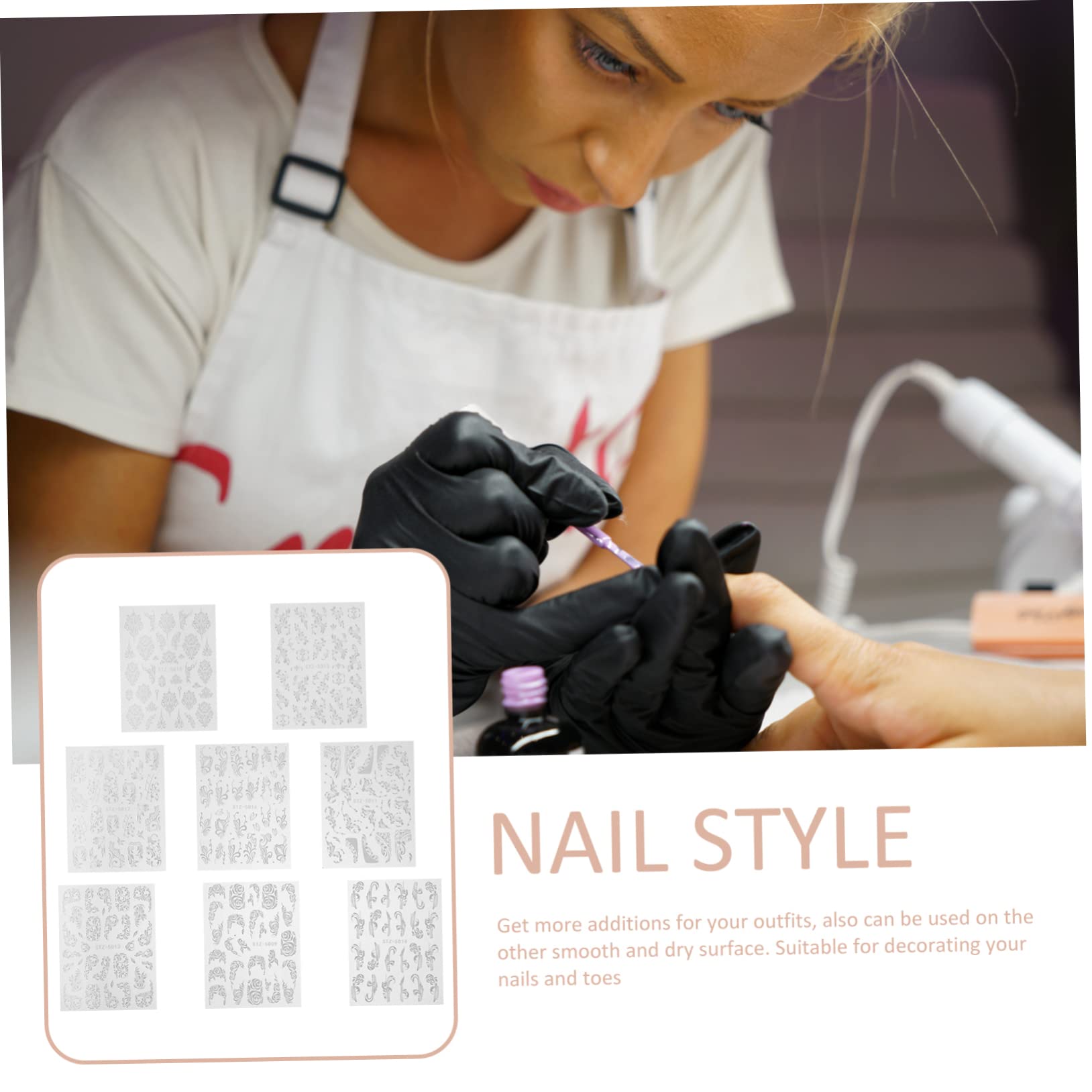VICASKY 5 Set Adesivi Per Unghie Floreali Impermeabili Per Nail Art Decorazioni Per Unghie E Dita Per Speciali 8 Fogli*5