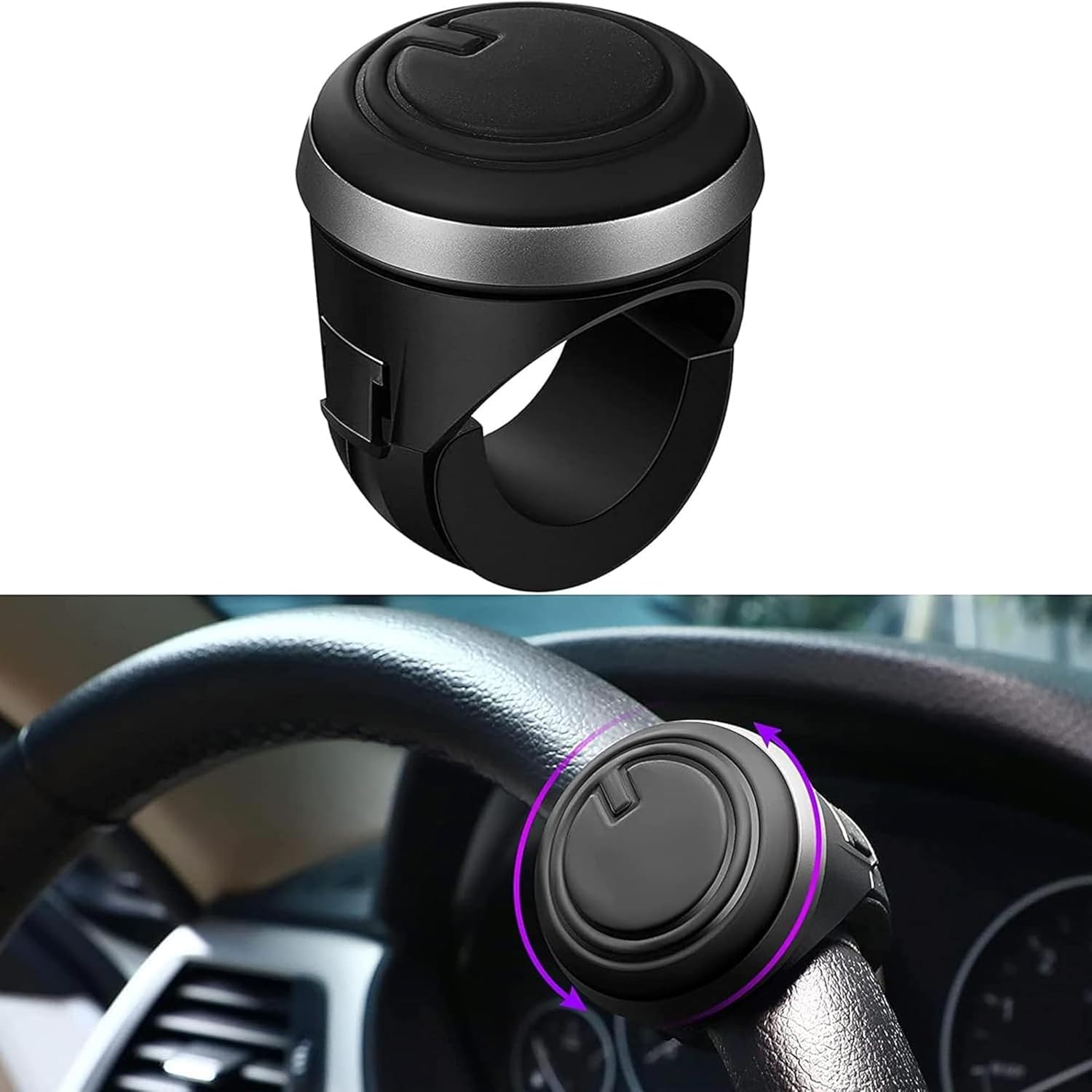 Steering Wheel Knob Spinner, Universal Car Steering Wheel Power Handle with 360 Degree Rotation, Heavy Duty Steering Aid for Car, SUV, Truck, Van and Commercial Vehicle-image-39