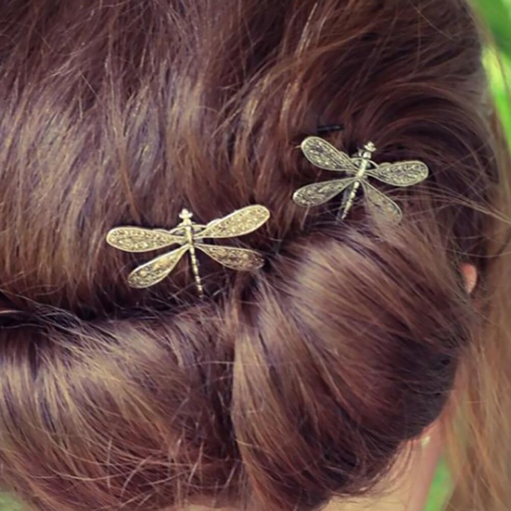 Beaupretty 6 PCS Dragonfly Hair Clips Dragonfly Hair Pins Vintage Hair Clips Metal Bobby Pin Side Clip Dragonfly Hair Barrettes for Women - Image 3