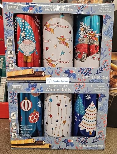 Bentons Crème Filed Wafer Rolls Chocolate, Cookies & Crème, Chocolate Mint 13.74oz 390g (2 Boxes)