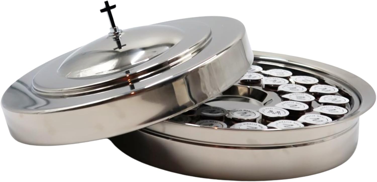 Silver Premium Communion Tray – Stainless Steel 32-Cup Communion Ware for Churches