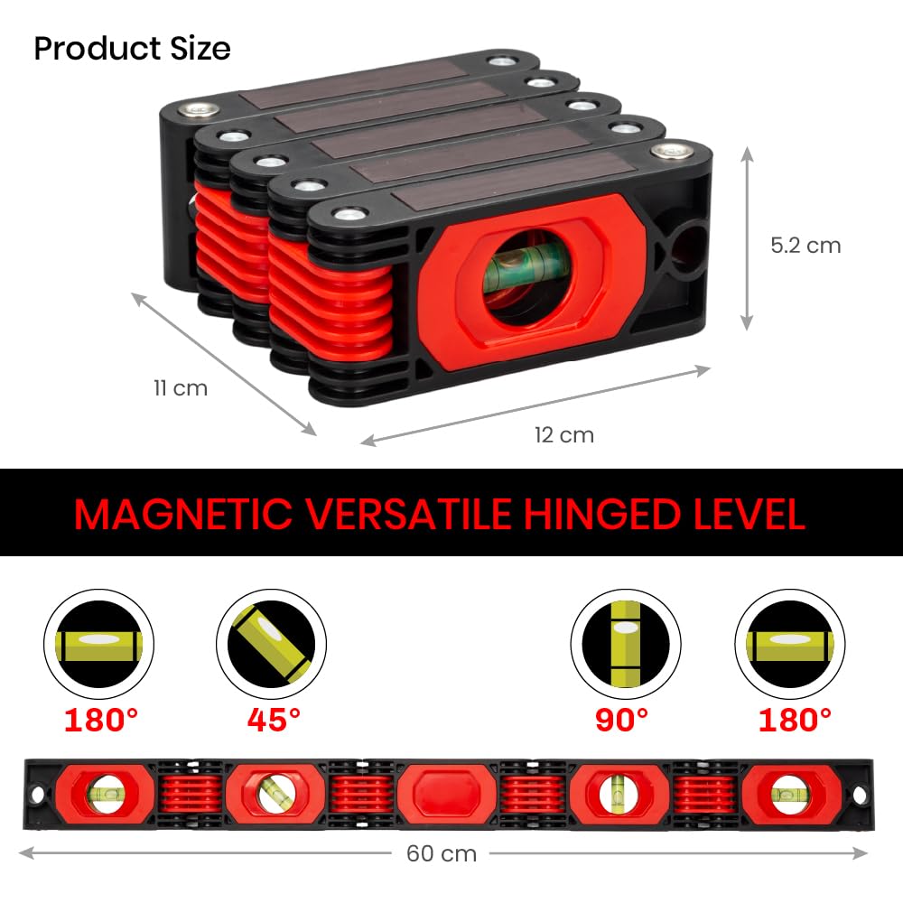 Folding Level Tool - Multi-Angle Magnetic Ruler -5 Folding Level Tool - Multi-Angle Magnetic Ruler -5