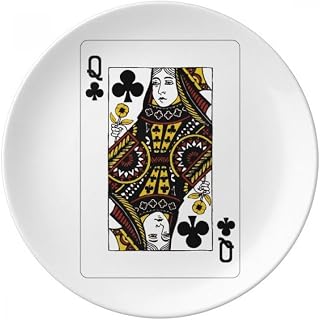Club Q Playing Cards Pattern Plate Decorative Porcelain Salver Tableware Dinner Dish