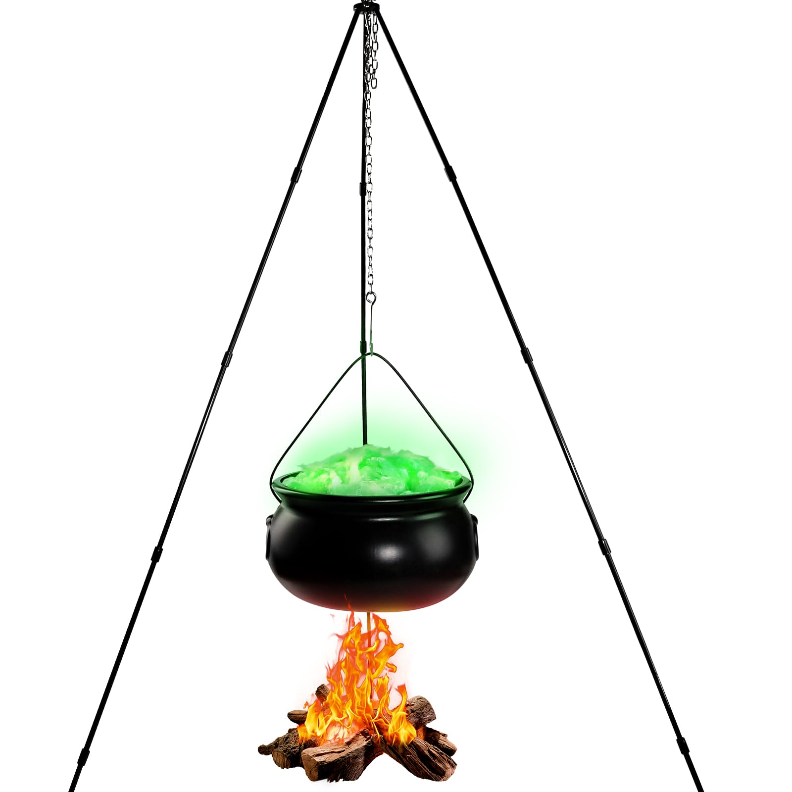 SpringFlower Halloween Outdoor Decorations,13 inch Large Witches Cauldron On Tripod with Lights, Halloween Outdoor Indoor Decor for Home Party Outdoor Yard Lawn Garden