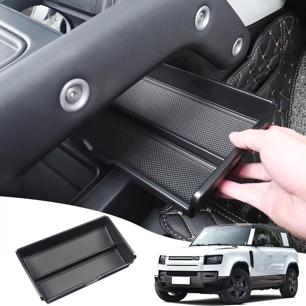 Lower Center Storage Box for 2020-2024 Land Rover Defender 90 110 130 Console Storage Box Interior Organizer Organizer Tray Protective Mat Decorative Tuning Supplies Accessories