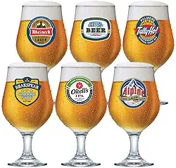 Ruvolo, Conjunto de Taça Bélgica, Taça para Cerveja Decorada 6 pcs, 380ml