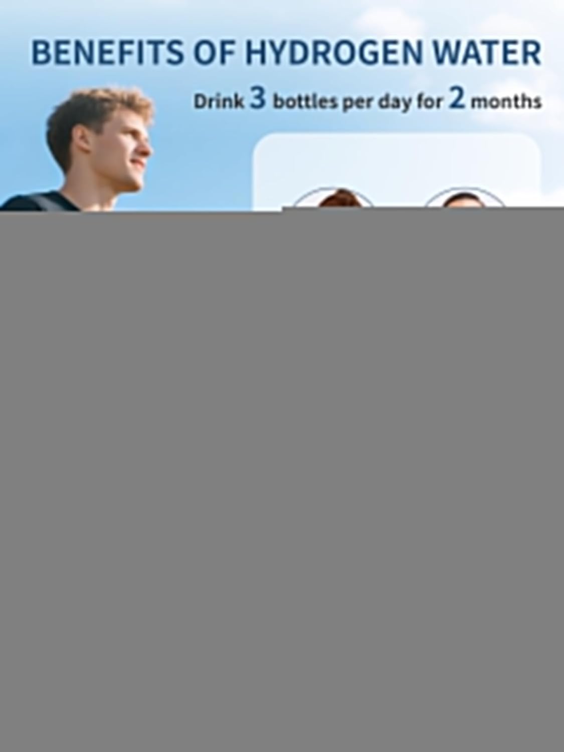 Hydrogen Water Bottle Deluxe Version, Up to 12000ppb Concentration, Upgrade Smart Touchscreen Control SPE Hydrogen Generator with LED Display Portable Hydrogen Water Machine