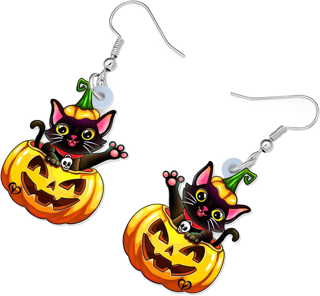 Halloween Acrylic Sweet Black Cat Earrings Evil Pumpkin Dangle Pets Animals Festival Jewelry For Women Kitten Lovers Gifts - Image 3
