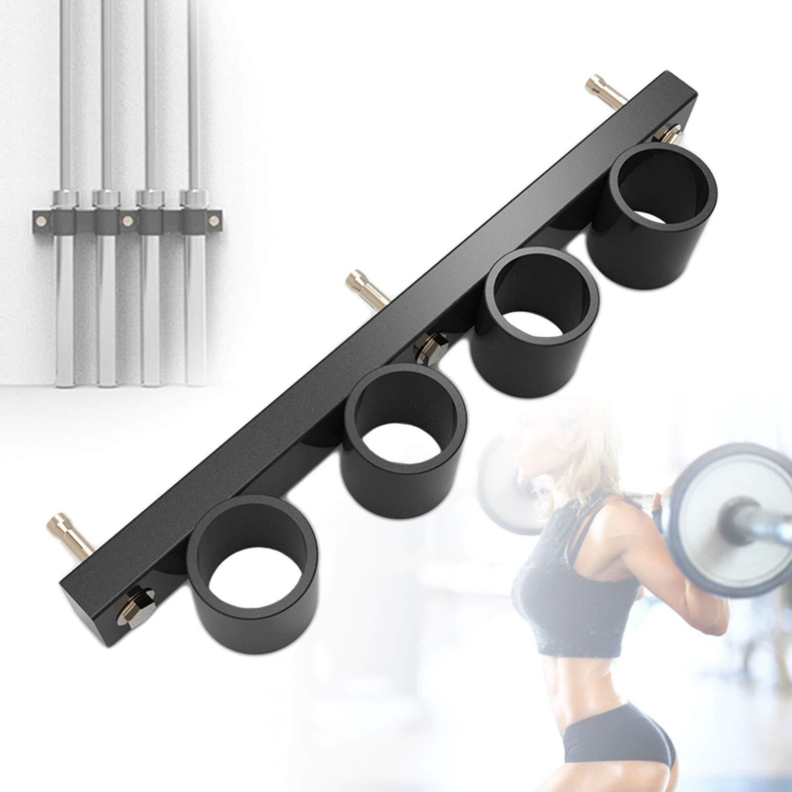 Supporto per bilanciere, staffa da parete per 4 barre olimpiche, ideale per sollevamento pesi, squat, affondi e spinte dell'anca