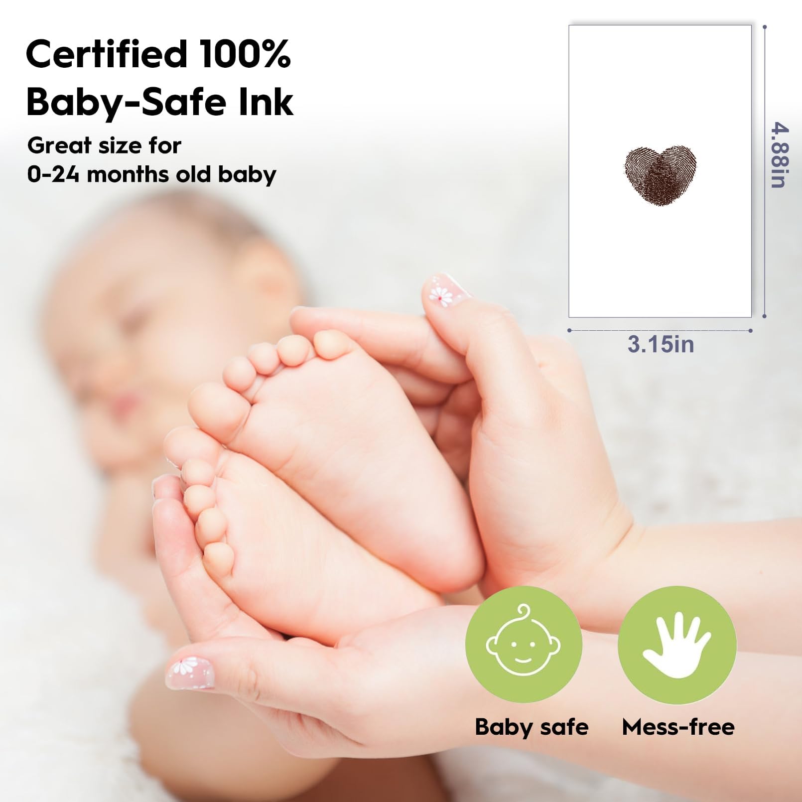TATUNER Baby Hand and Footprint Kit Inkless - Mess Free Ink Pad, Paw Print Kit for Dogs and Cats, Safe Clean Touch Ink Pads for Newborn Handprints — view 98