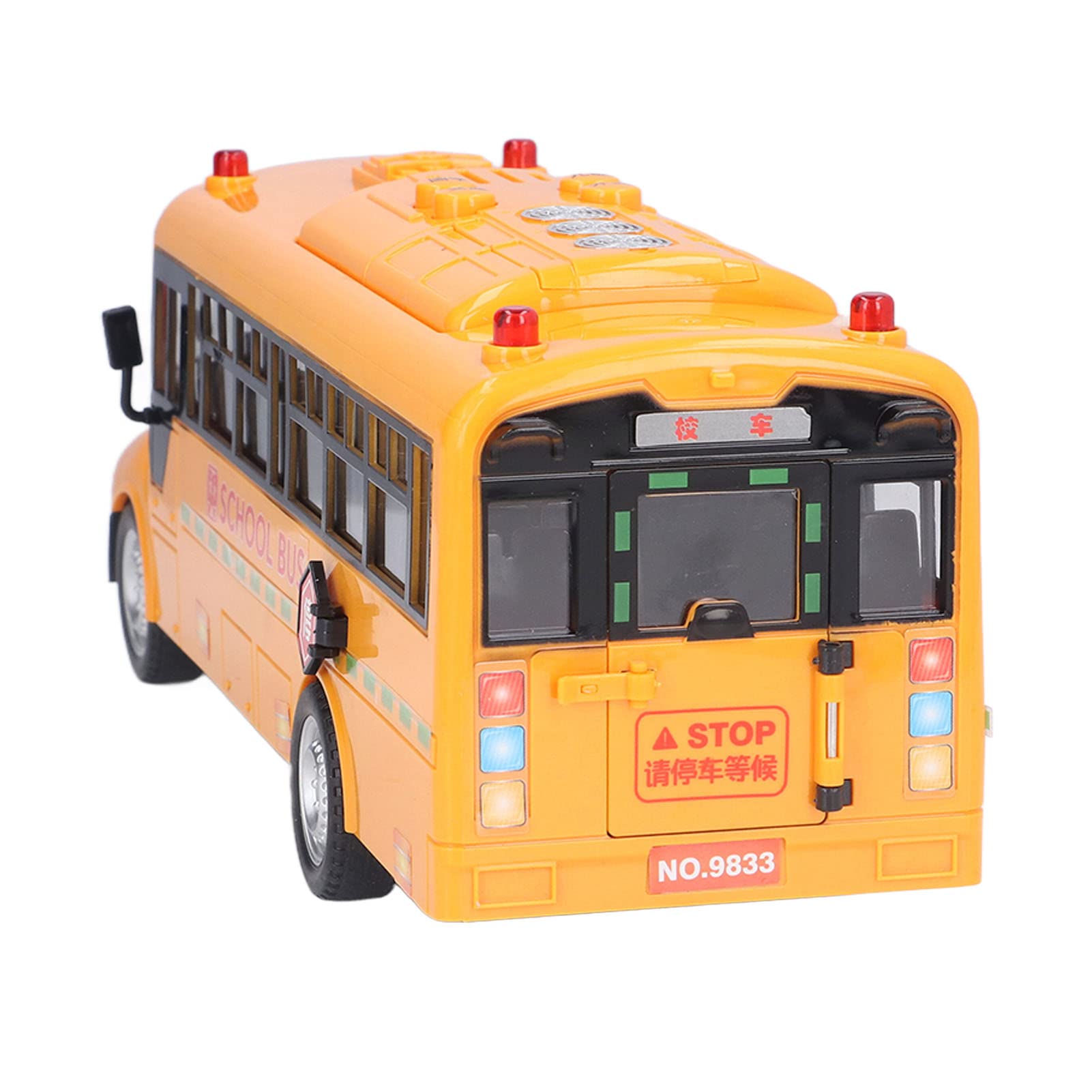 aqxreight Żółty Autobus Szkolny Zabawka Plastikowa Gra na Pojazd z Otwierającymi Drzwi Lampki Dźwięki Autobus to świetny Model Autobusu Szkolnego Toyyellow School Bus Model Toyyellow School Bus