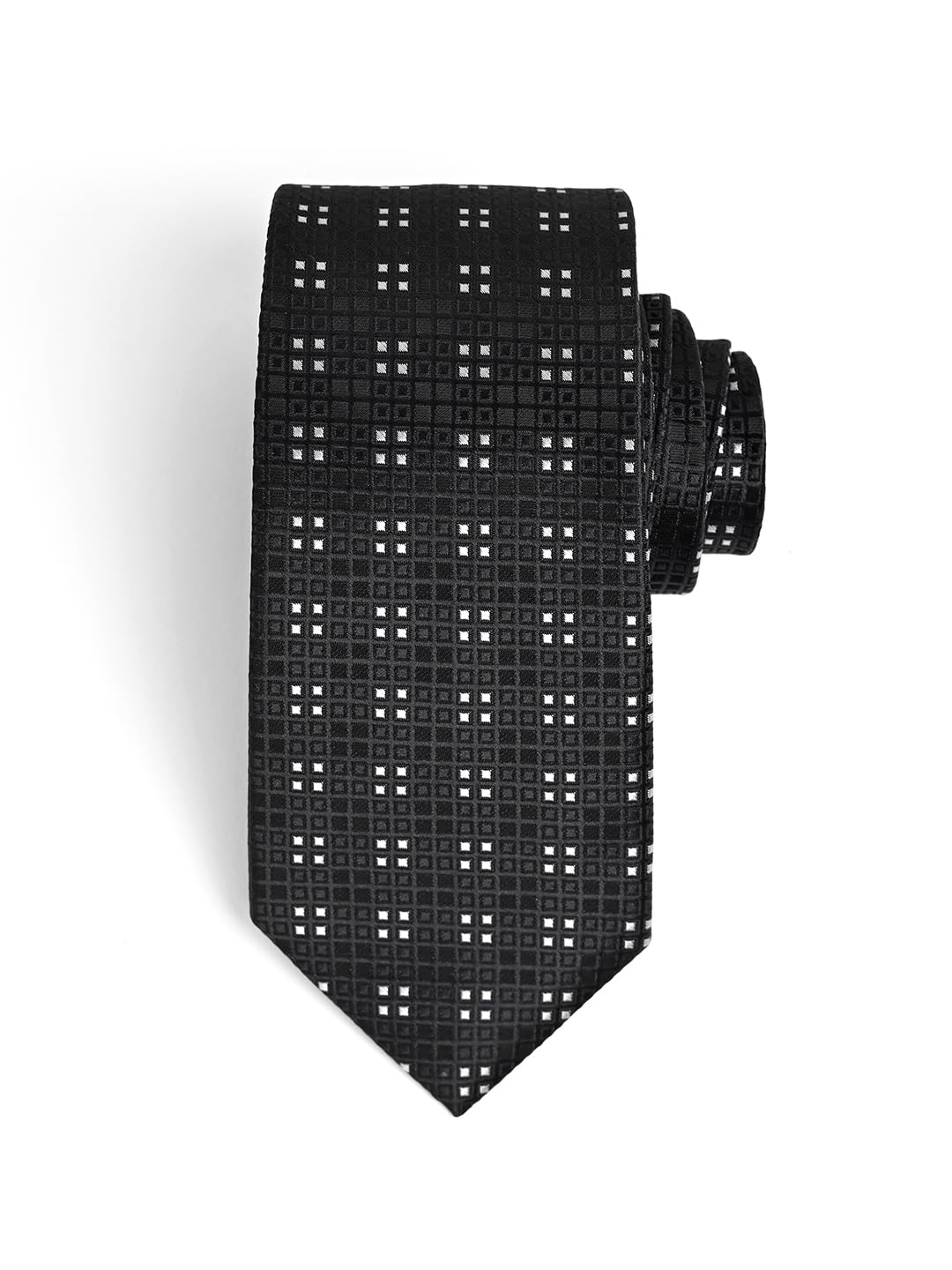 Men Neck Black Checked Tie-picture-22