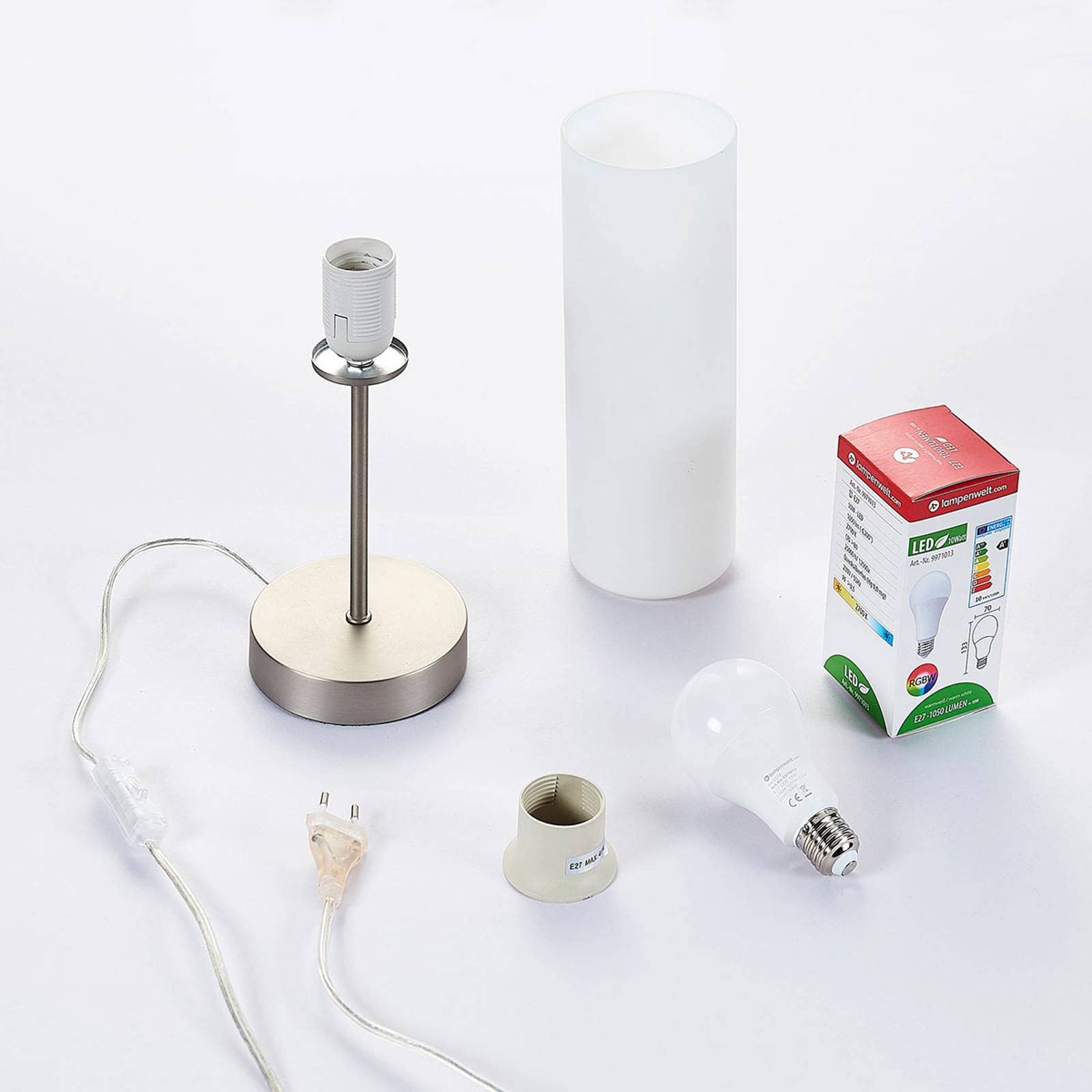 Lindby Lampada da tavolo (Moderno) colore Bianco, in Vetro ad es. Soggiorno & Sala pranzo lampada