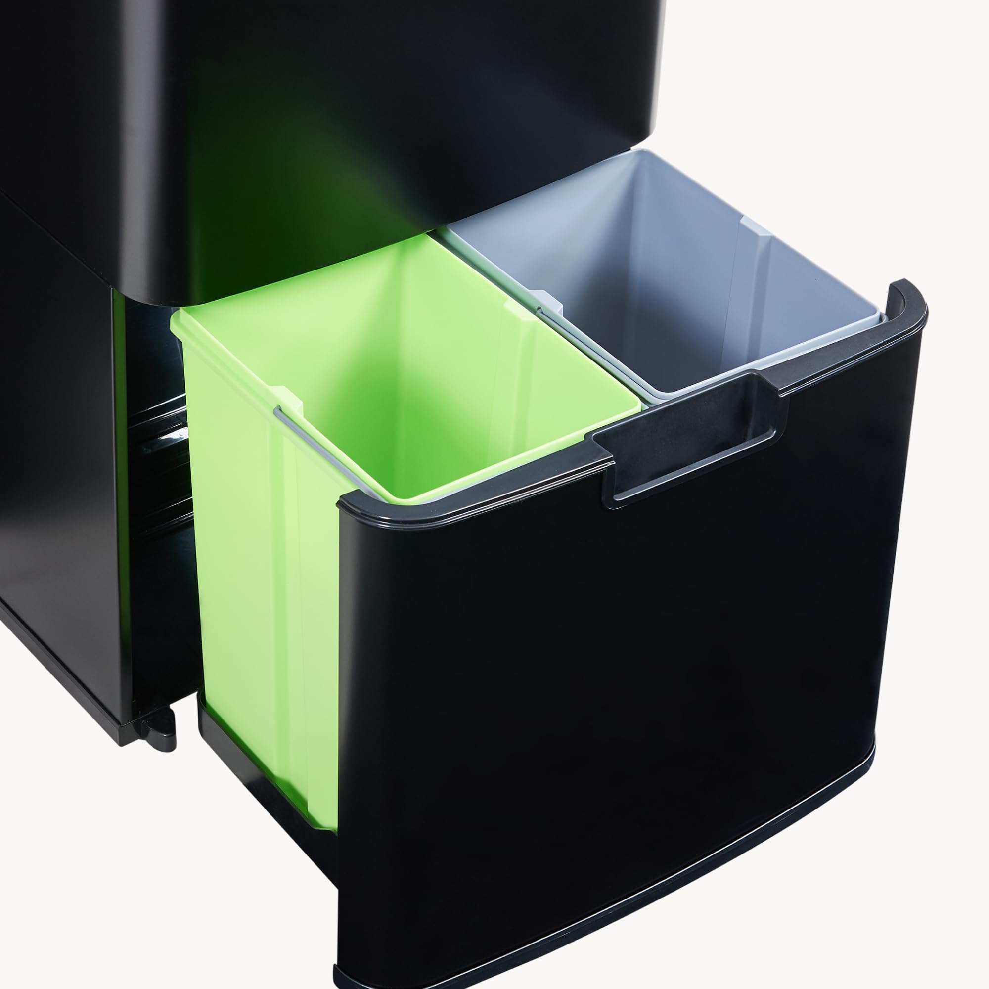 [en.casa] Sensor Mülleimer Venna Küche Mülltrennsystem 3 Fächer 72 L Abfalleimer Edelstahl mit Deckel 83 x 42 x 32 cm Schwarz