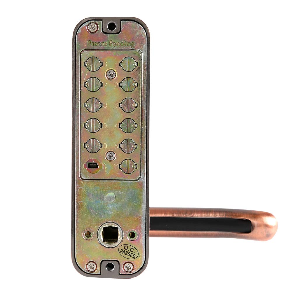 Hidyliu Cerradura de Puerta con Botón Digital, Cerradura de Contraseña Impermeable sin Llave para Armarios y Puertas con 11 Combinaciones de Aleación de Zinc