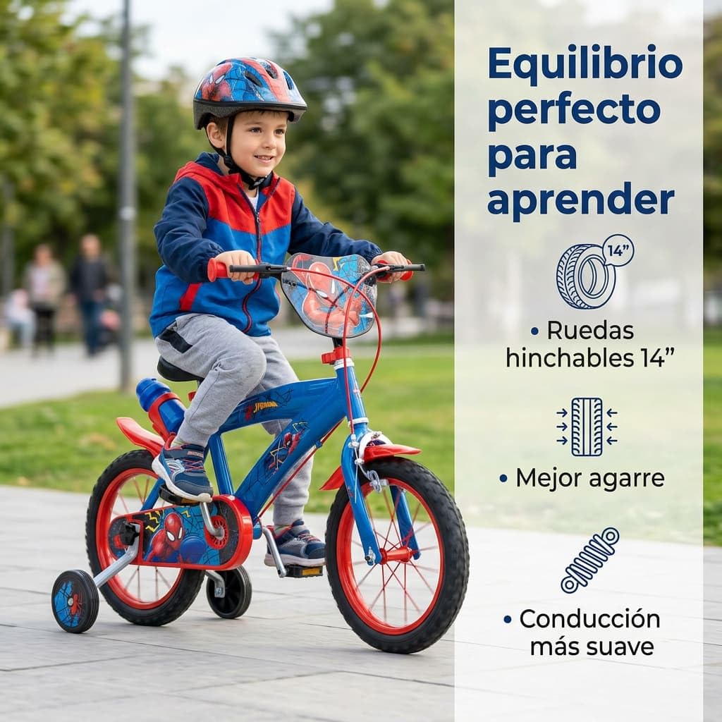 TOIMSA Bicicleta 14" Spiderman Huffy 4/6 Años