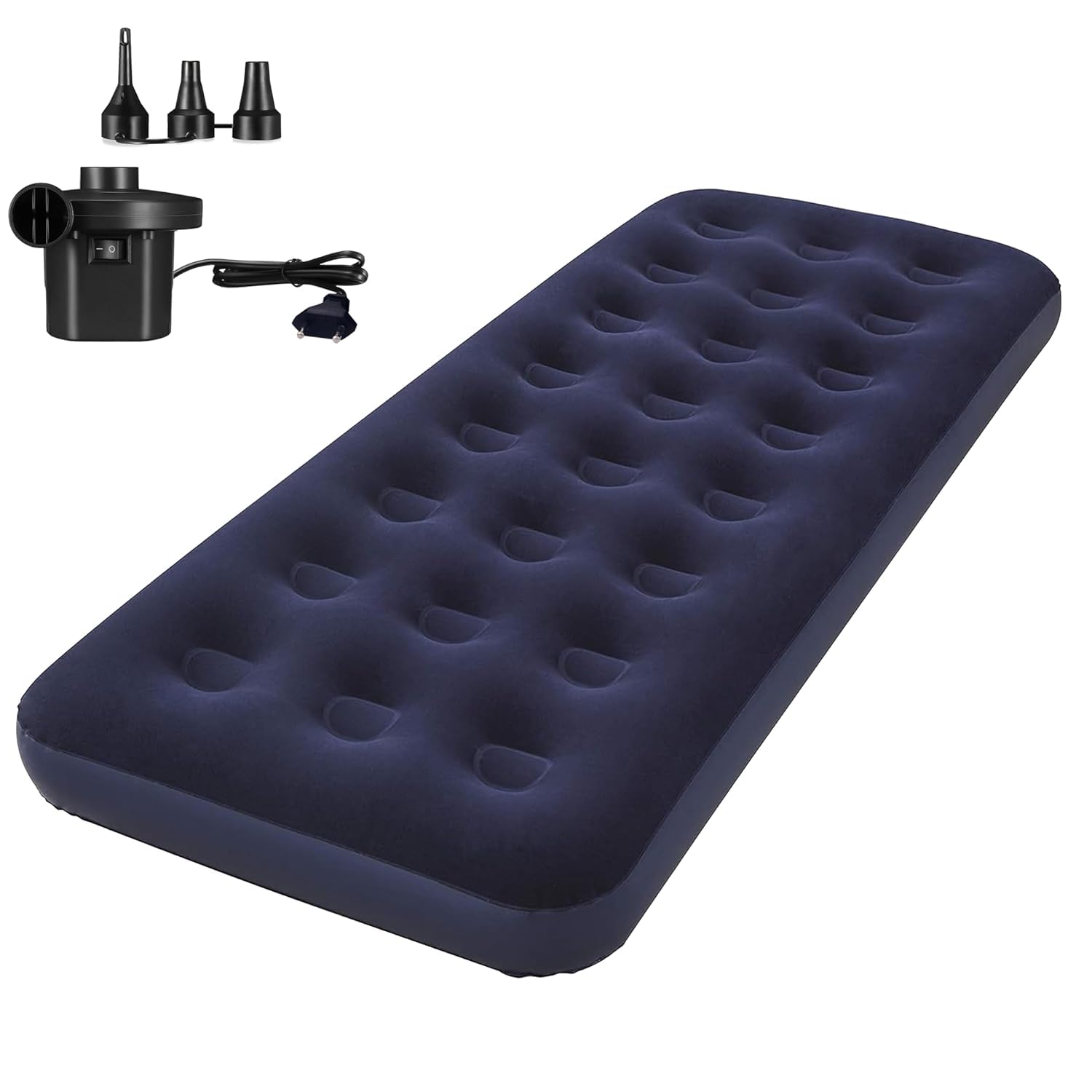 Robustt 32 Holes Twin Size Air Bed with Air Pump | Quick Inflatable - Blow Up Mattress Air Bed Portable Waterproof Air Mattress for Hiking, Travel, Outdoor and Home-image-41