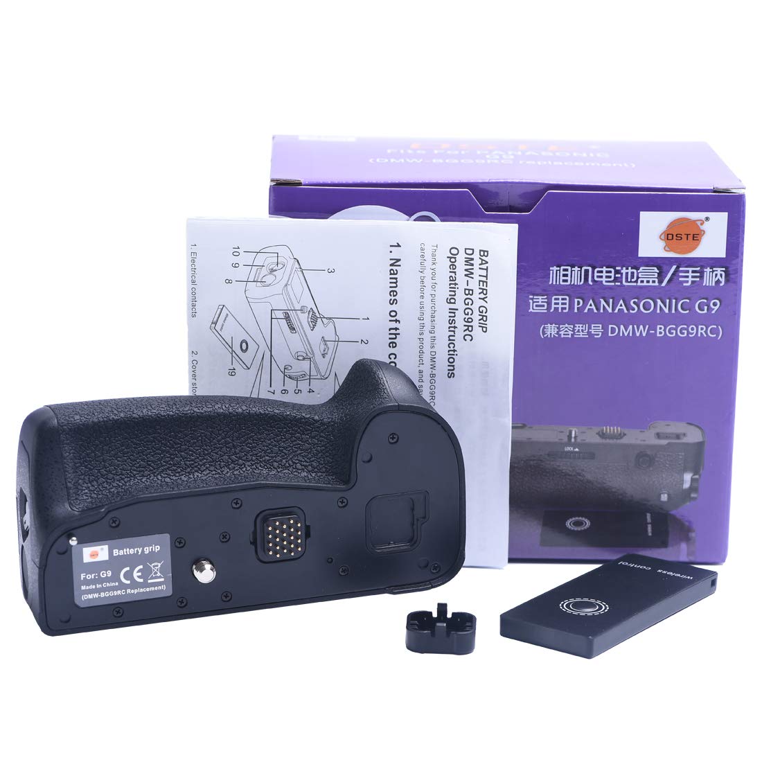 DSTE Poignée d'alimentation Verticale pour Appareil Photo Panasonic Lumix G9 DC-G9 DMW-BGG9 DMW-BG9GK 2,4 G