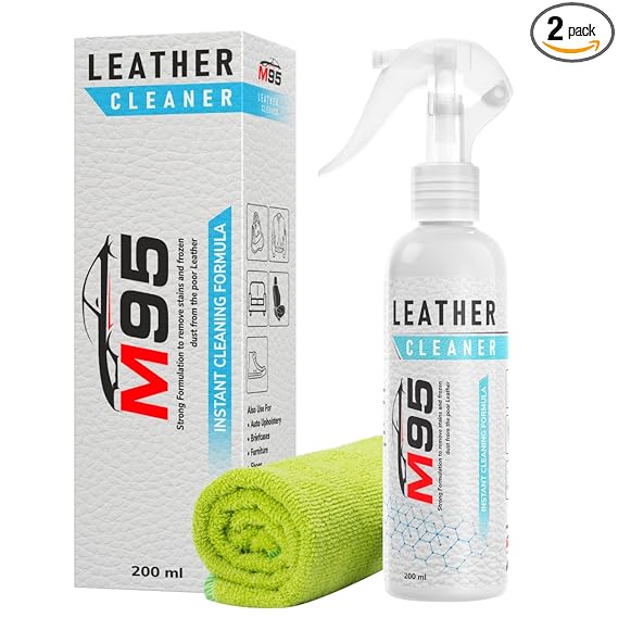 M95 Leather Cleaner For Sofa,Car Seats,Jacket,Car Interior,Bags,Wallet,Belt&Shoes Leather Cleaner (200Ml),Liquid