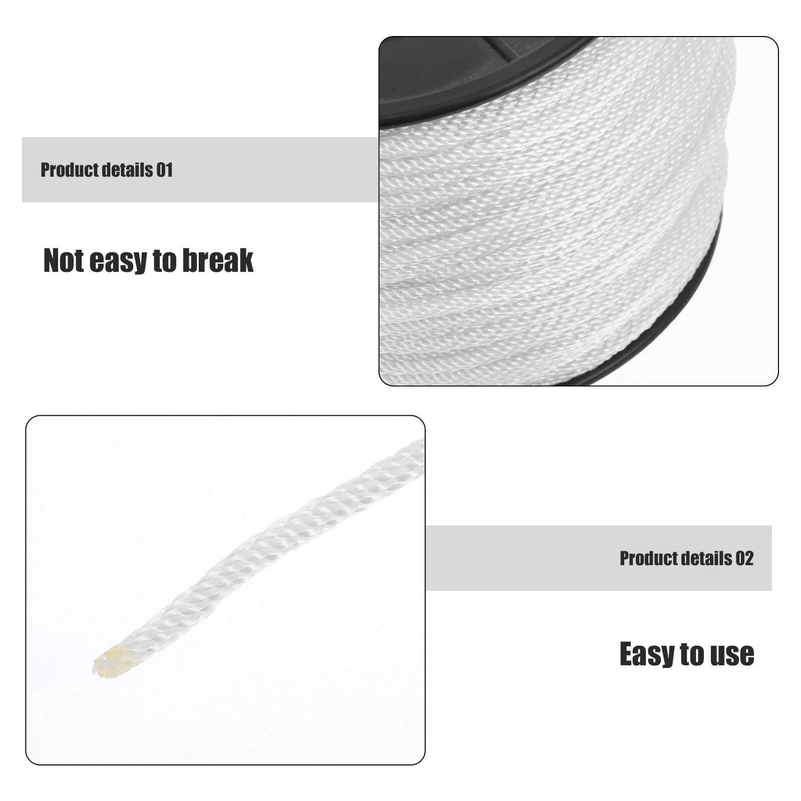 UPKOCH Cordon de Démarrage en Nylon pour Tronçonneuse et Tondeuse à Gazon, Diamètre 3mm, Longueur 100m, Corde de Traction pour Moteur, Démarrage Facile et Allumage Rapide