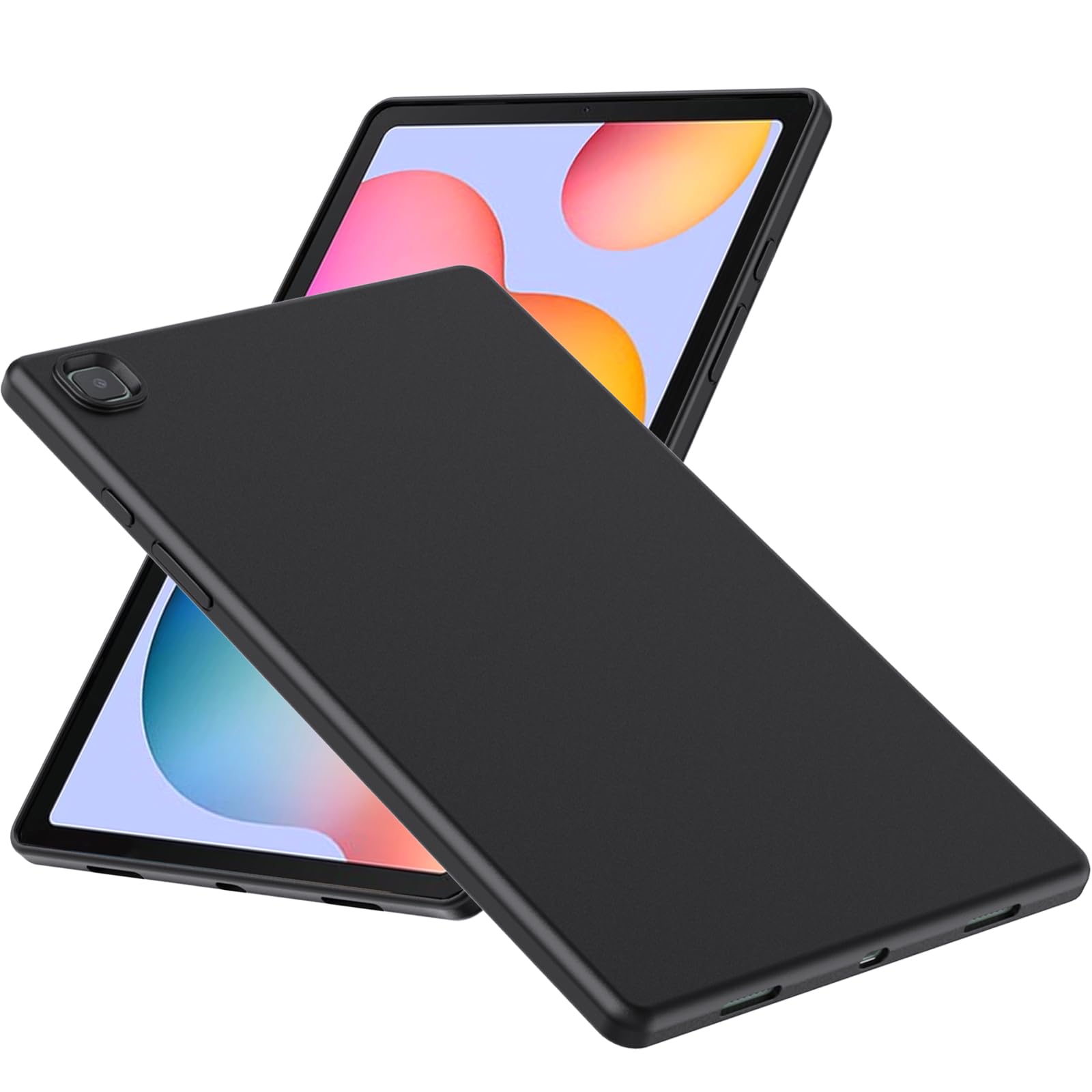 WFTE Hülle für Samsung Galaxy Tab S6 Lite 2024/2022/2020 10,4 Zoll Handyhülle [Ultra Dünn] [Kratzfest] [Passgenau Dünn Matt] Premium TPU Silikon Schutzhülle Weiche Staubabweisend Case- Schwarz