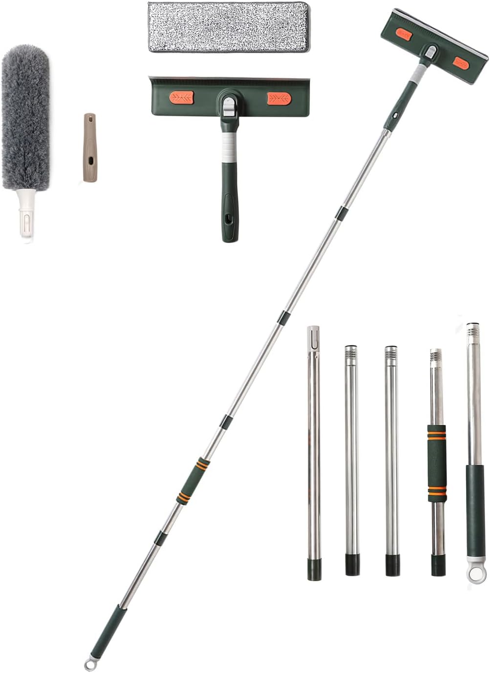 KIKITOY Professional Window Squeegee 2 in 1 Window Cleaner with