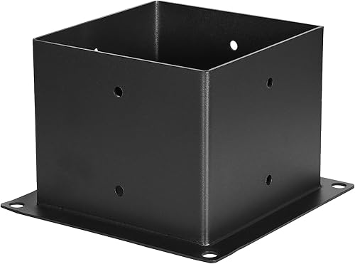 Miniatura 18 de VEVOR Kit de soporte para pérgola de 6 x 6 pulgadas (tamaño interior 5.6 x 5.6), 4 piezas de soporte de esquina resistente de 3 vías, kit de base