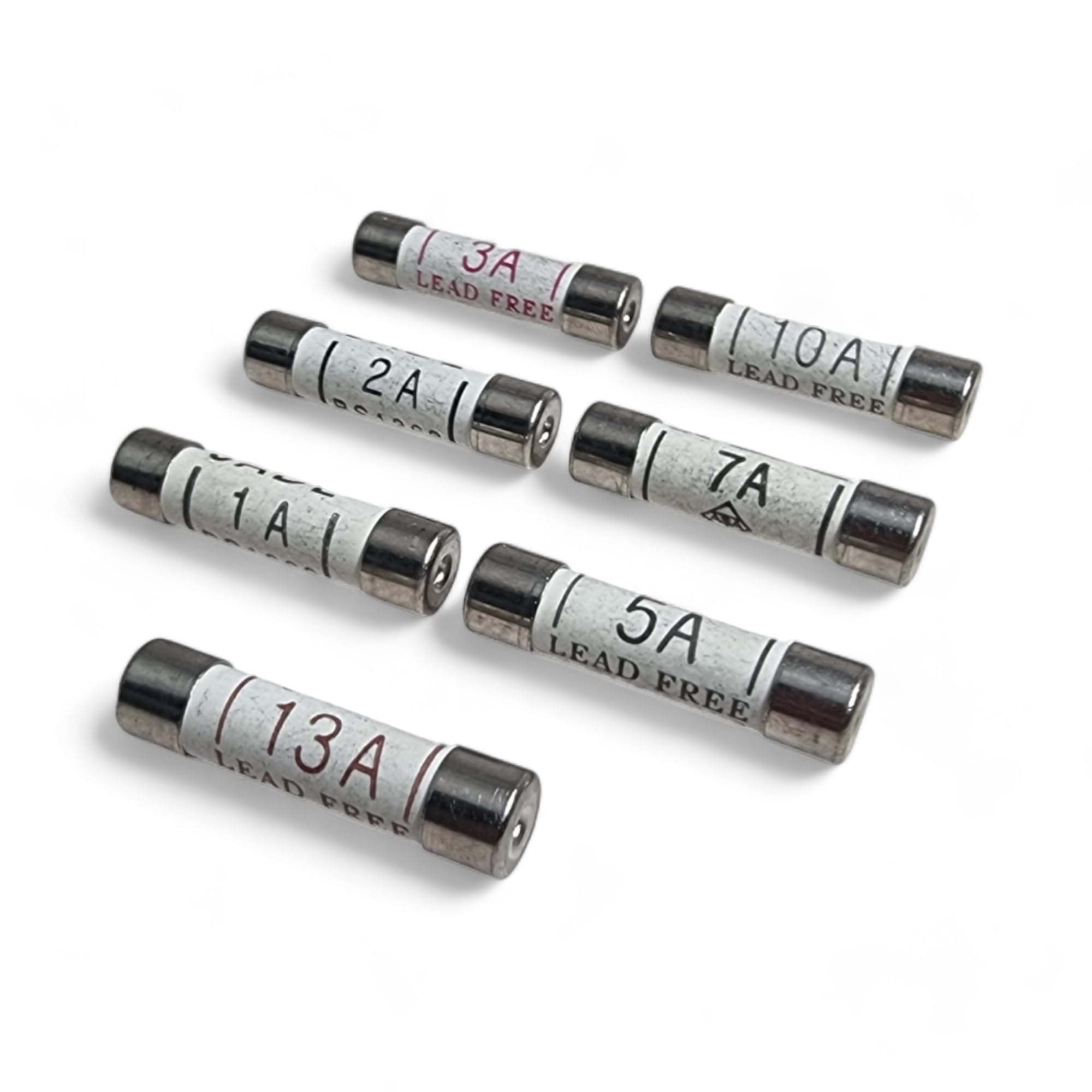 70 x Fuses Mixed Household Electrical Ceramic Domestic 1, 2, 3, 5, 7, 10 & 13 Amp Mains Fuse for Plugs