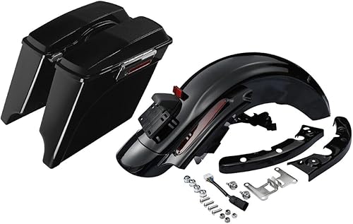 Miniatura 11 de TCMT Alforjas duras + guardabarros trasero LED para Harley Touring Road King Electra Glide Street Glide Road Glide Ultra Classic 2009-2013