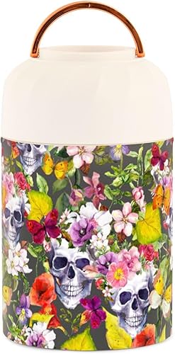 Miniatura 2 de MCHIVER Skulls Food Jar with Spoon Stainless Steel Vacuum Insulated Food Container 17 oz Food Flask for Lunch