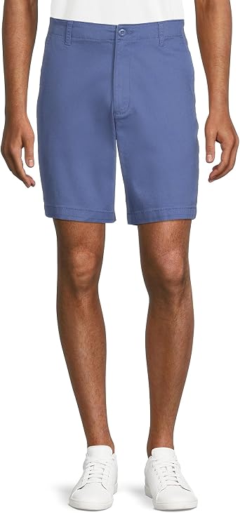 George Mens Mid-Rise Flat Front Relaxed 9" Shorts