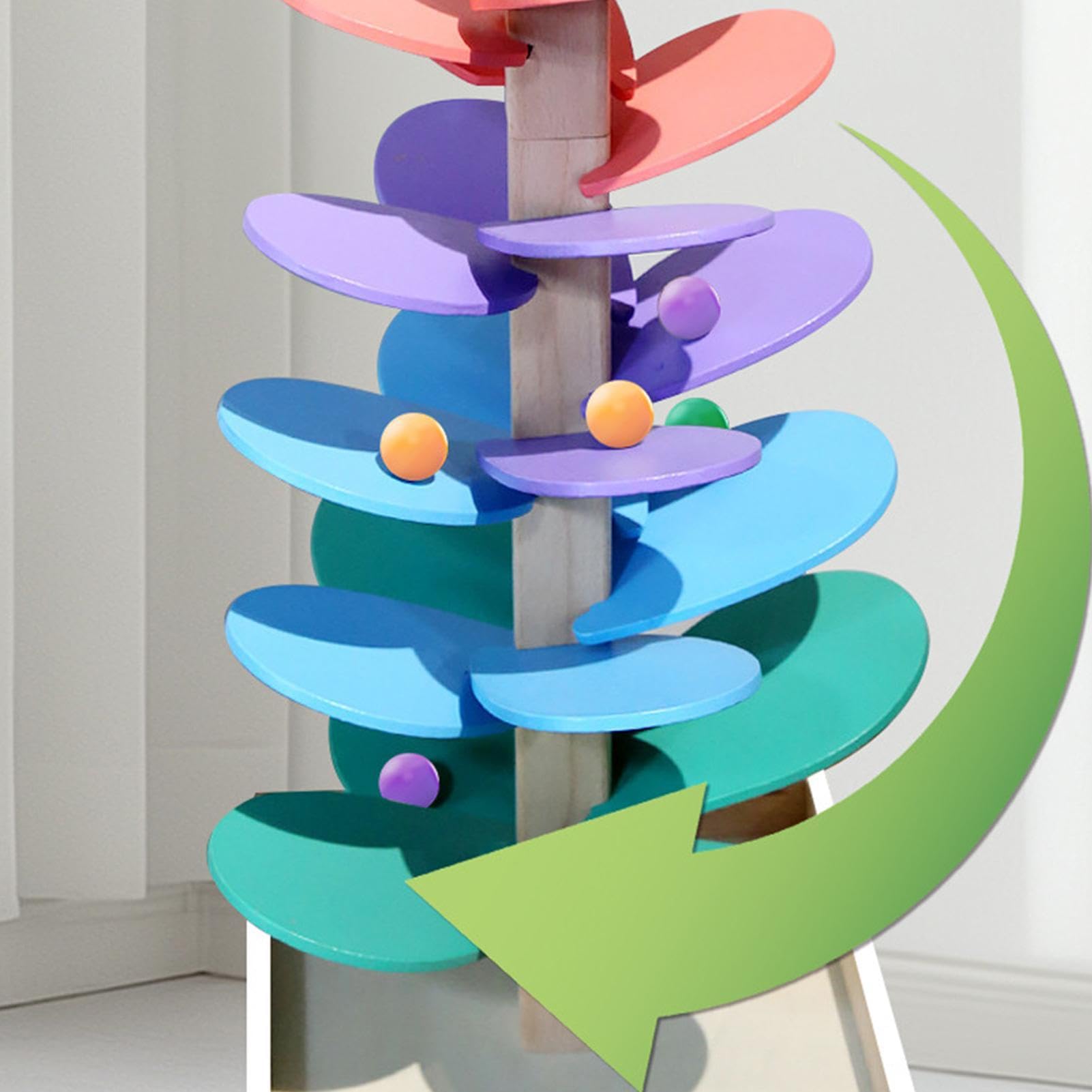 Holzkugelbahn - Laufbaum Mit 73CM Musikbällen, Interaktives Lernspielzeug, Holzballbahn Für Kinder, Die Lernen | Home Spielzimmer Kindergarten