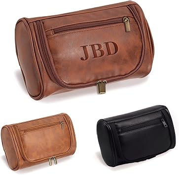 Personalized Toiletry Bag For Men, Husband, Boyfriend, Dad Groomsmen Capacity Leather Travel Dopp Kit Handcrafted Engraved Custom Name Unique Gift For Birthday| Anniversary| Wedding Groomsmen Gifts
