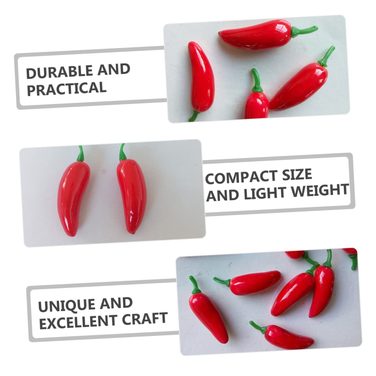 MAGICLULU 4 Ensembles Poivre Artificiel Décorations De Piment Chaud Poivrons Petit Simulé Piment Poivre De Simulation Décor De Piment Mousse Rouge 100 * 4