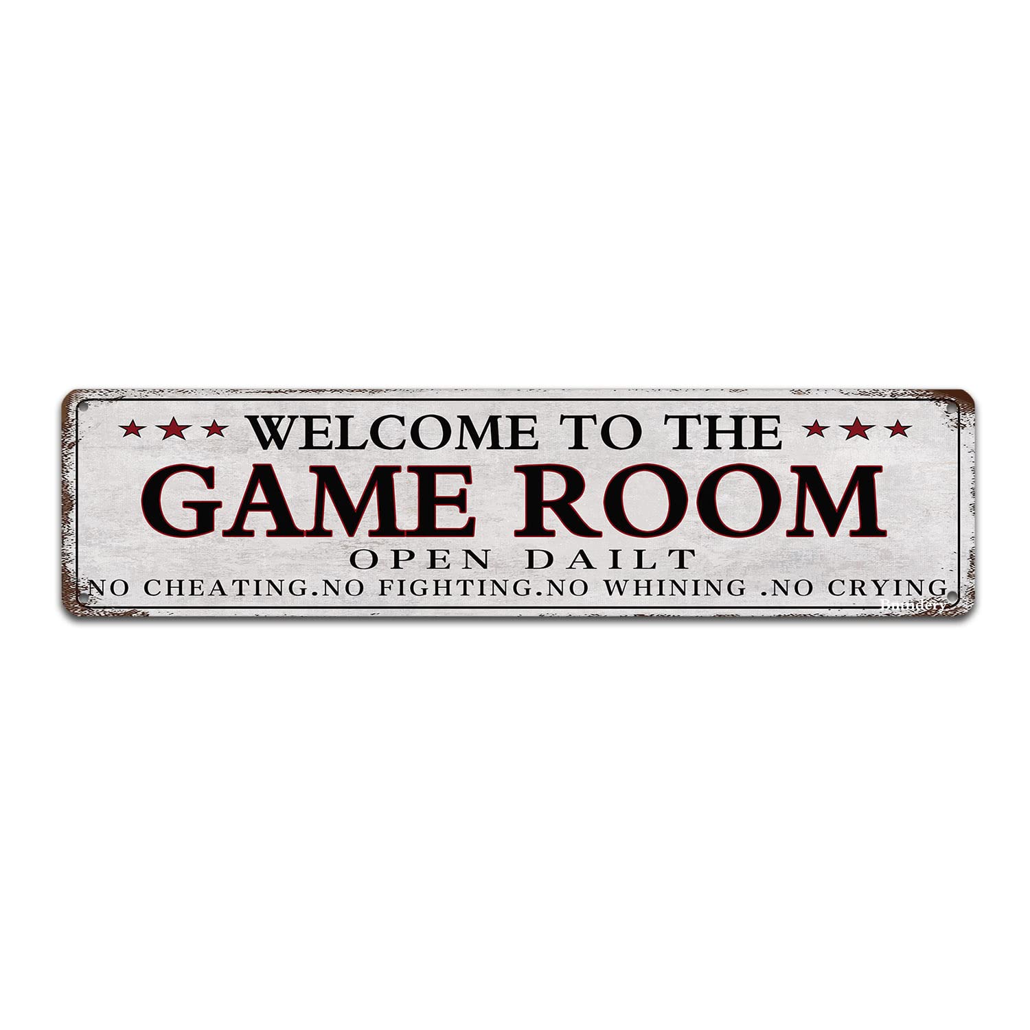 Funny Metal Sign Welcome to The Game Room Vintage Decor Home Kitchen Bedroom Diner Restaurant Bar Cafe Club Cave Wall Decor 4x16 Inch