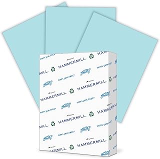 Hammermill Colored Paper, 24 lb Blue Printer Paper, 8.5 x 11 - 1 Ream (500 Sheets) - Made in the USA, Pastel Paper