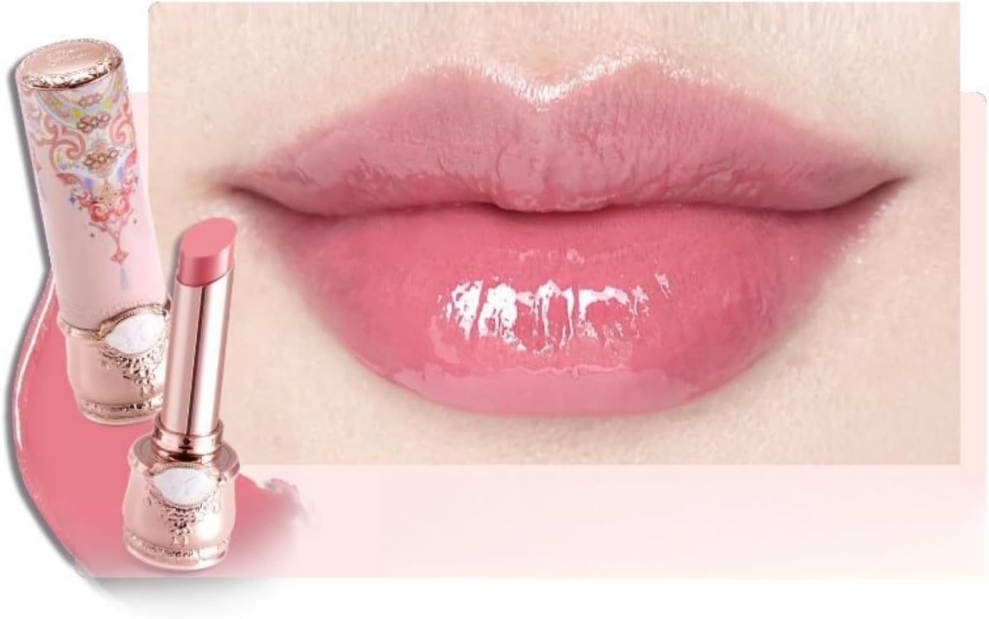 Butterfly Cloud Collar Glossy Lipstick,Hydrating Solid Lip Gloss,Moisturizing Pink Tinted Lip Balm,Long Lasting Lip Gloss in Balm for Girls&Women,(C04 Peachy Aqua)