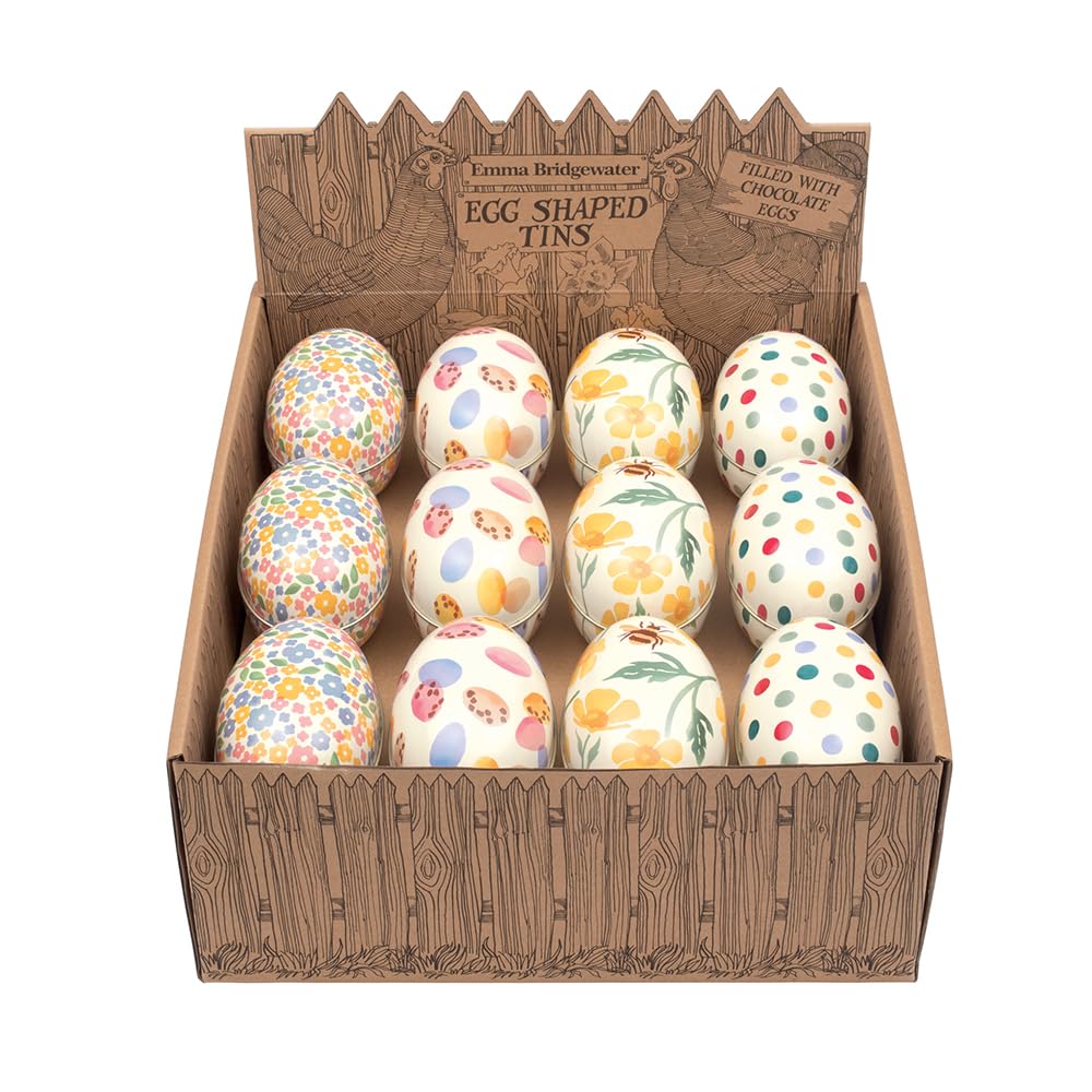 Elite tins Emma Bridgewater Medium Tin Easter 4 Eggs 4 different designs 110 x 67x 65 mm
